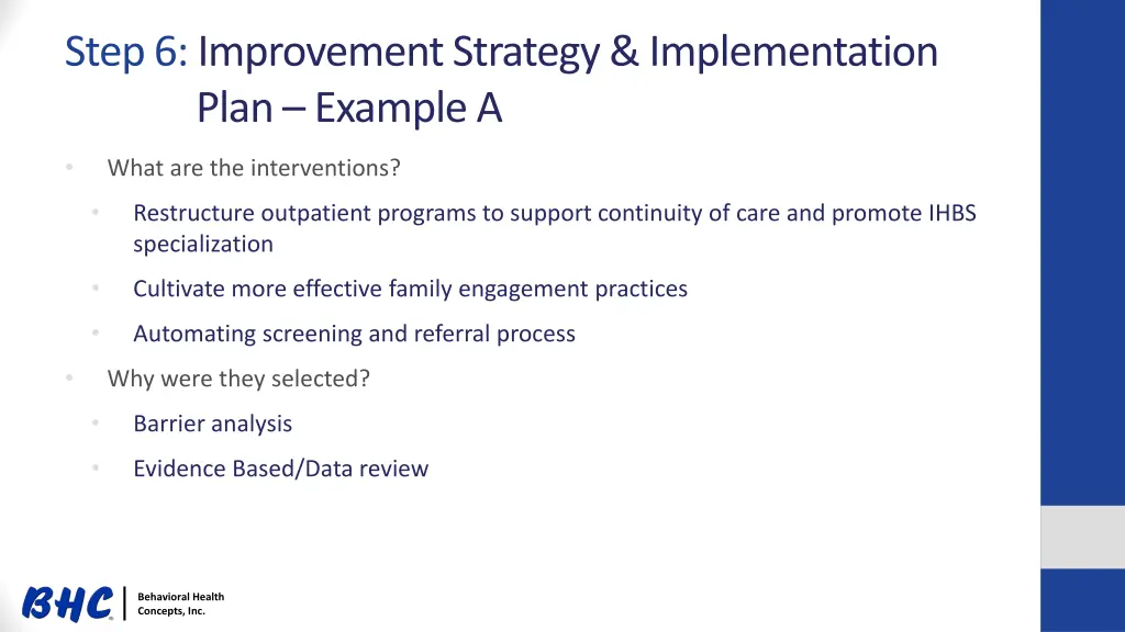 step 6 improvement strategy implementation plan 1