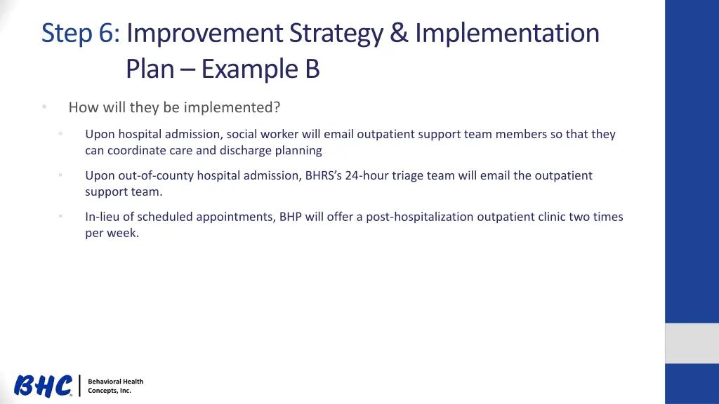 step 6 improvement strategy implementation plan 6