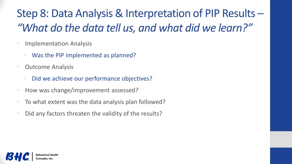 step 8 data analysis interpretation