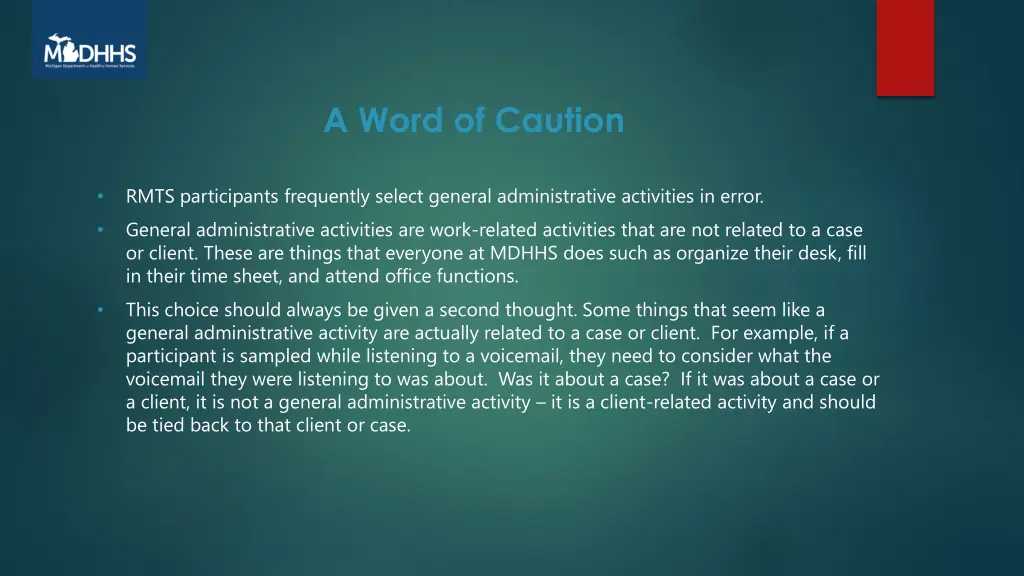 a word of caution