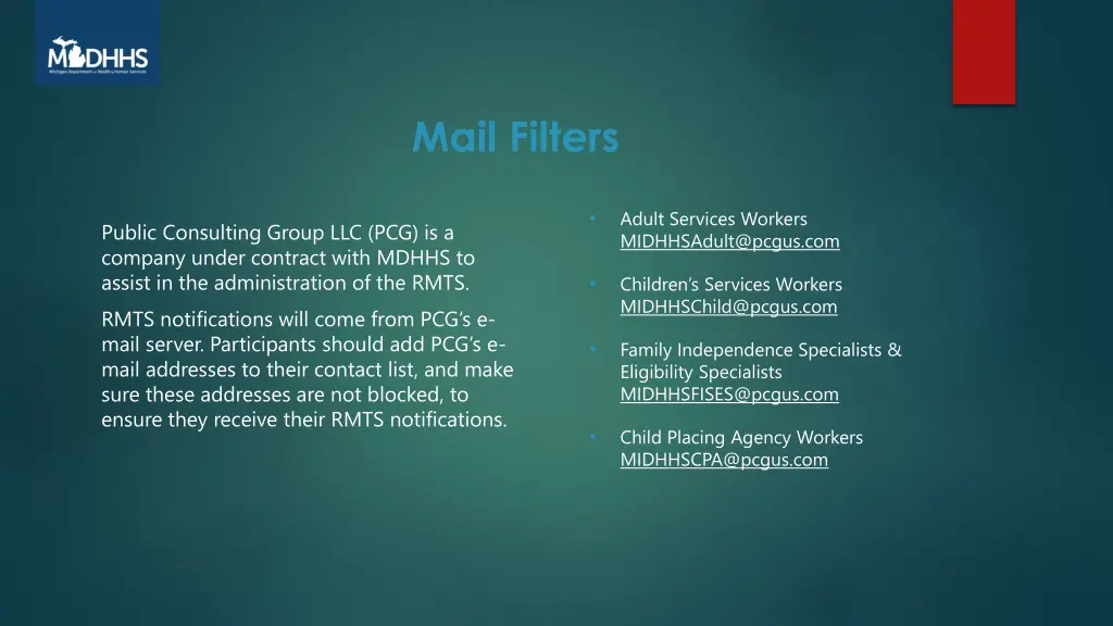 mail filters