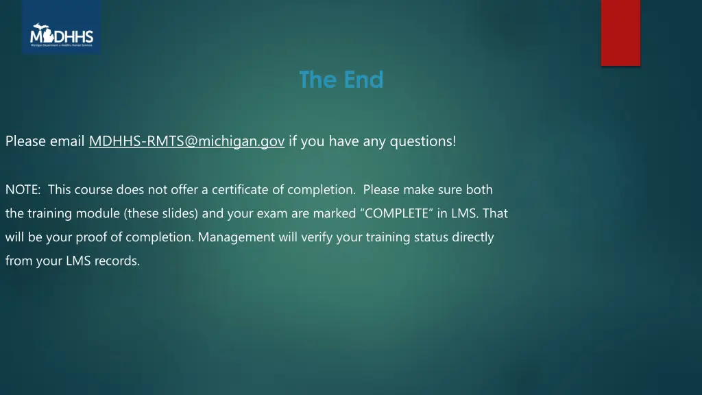 the end