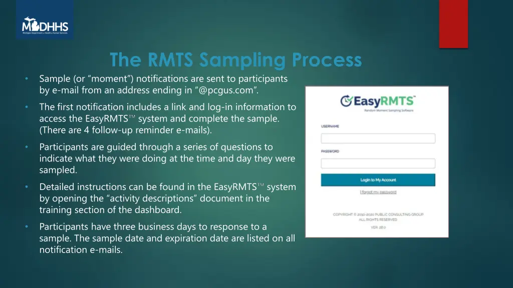 the rmts sampling process