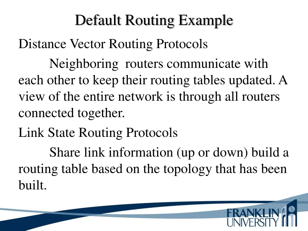 default routing example 2