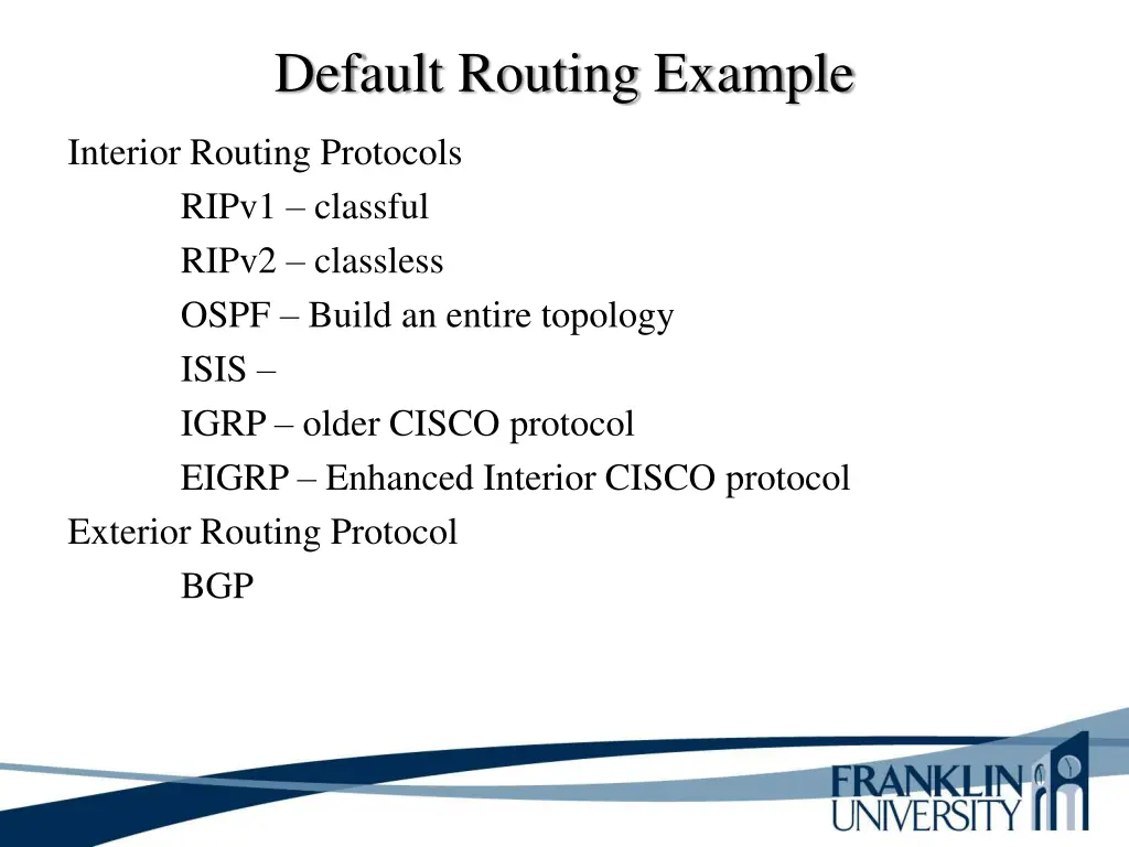 default routing example