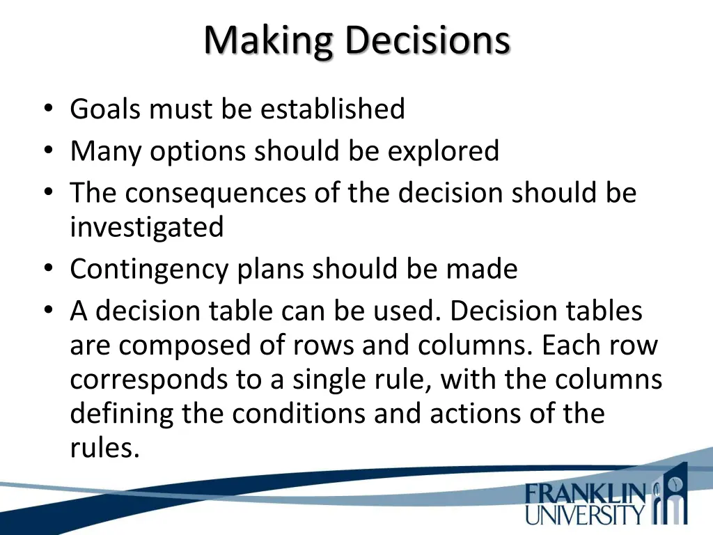 making decisions