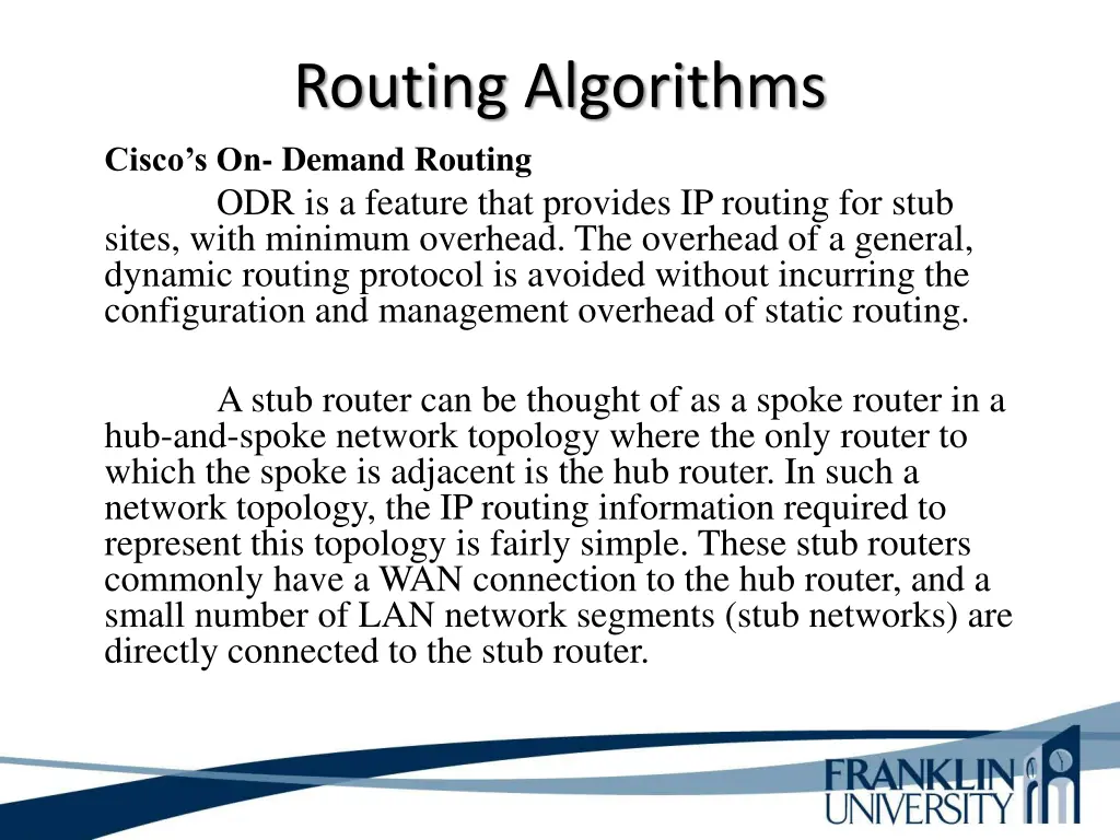 routing algorithms cisco s on demand routing 1