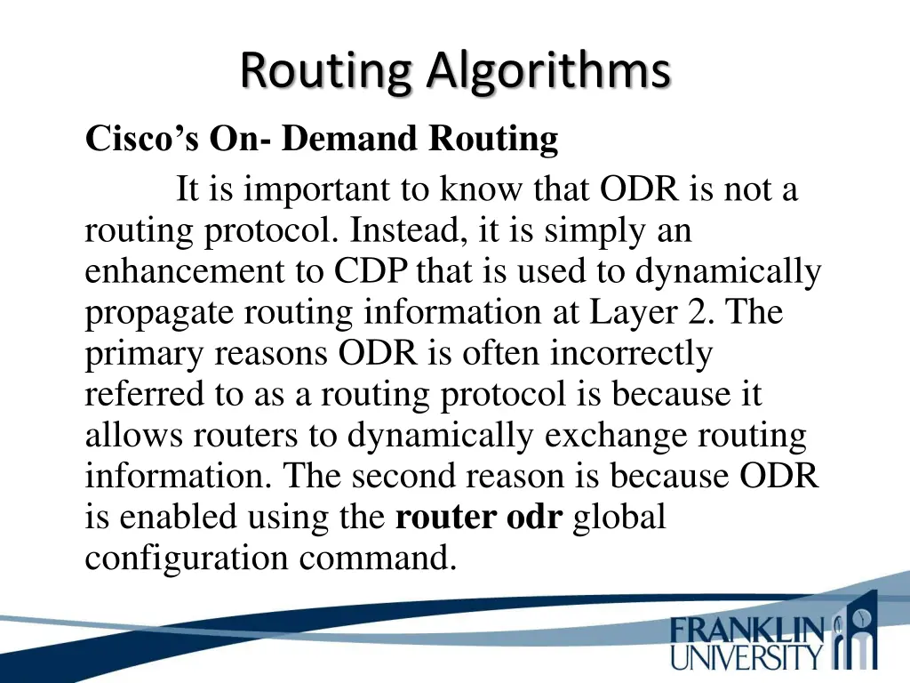 routing algorithms cisco s on demand routing 2