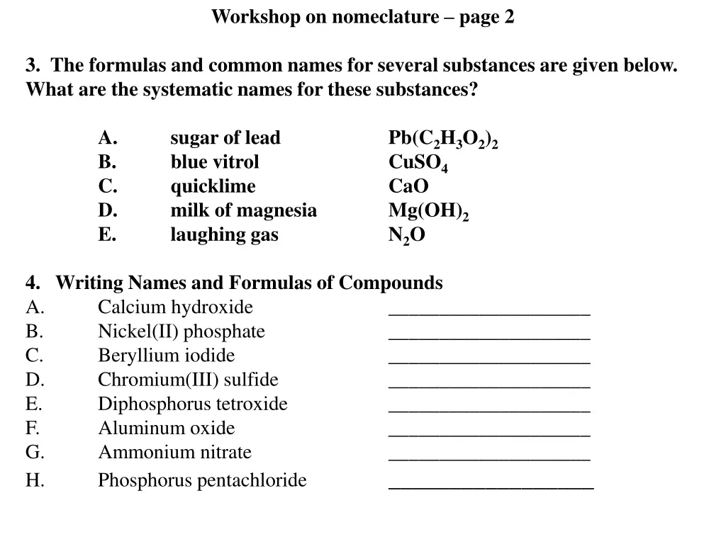workshop on nomeclature page 2
