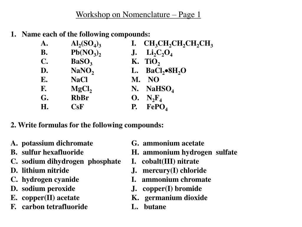 workshop on nomenclature page 1