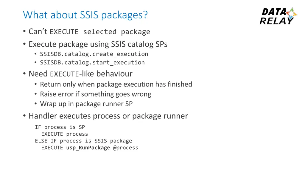 what about ssis packages