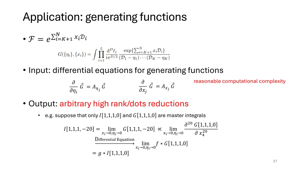 application generating functions
