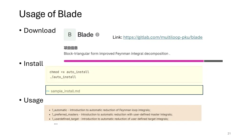 usage of blade