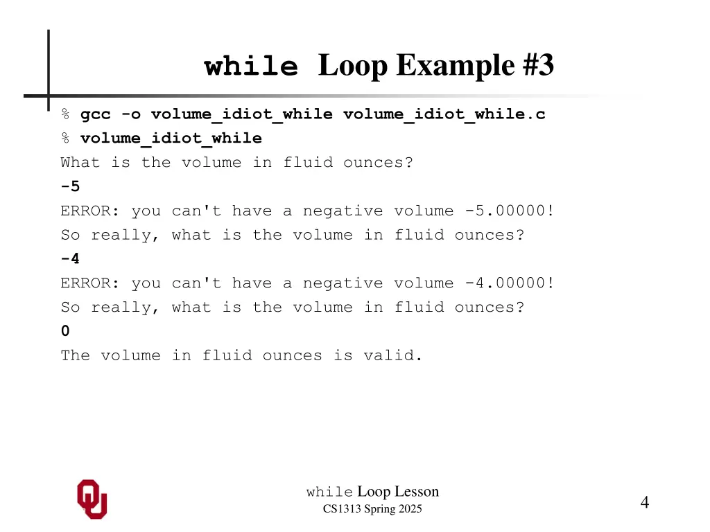 while loop example 3