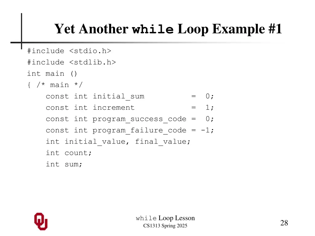 yet another while loop example 1