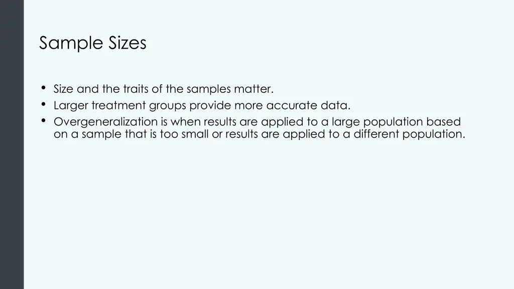sample sizes