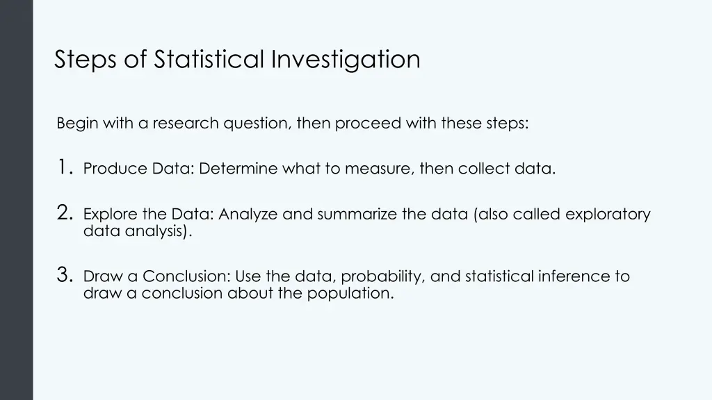 steps of statistical investigation