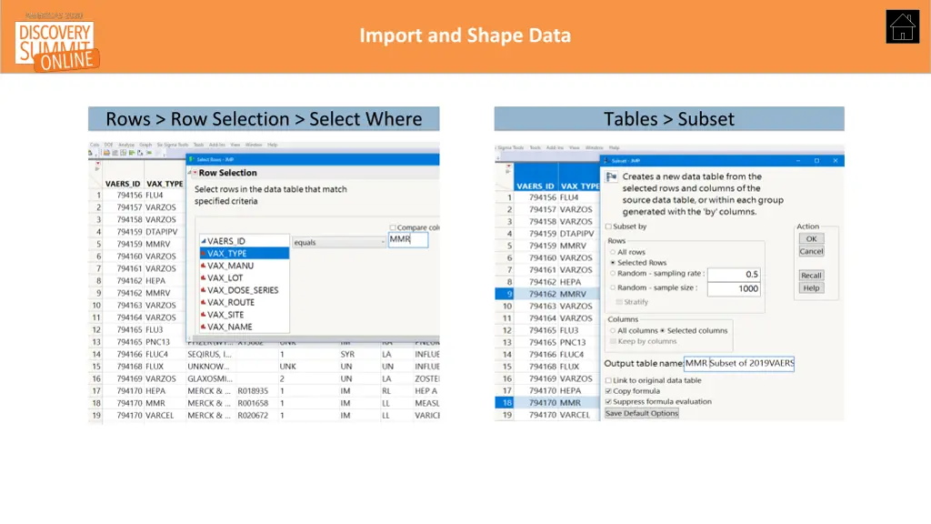 import and shape data
