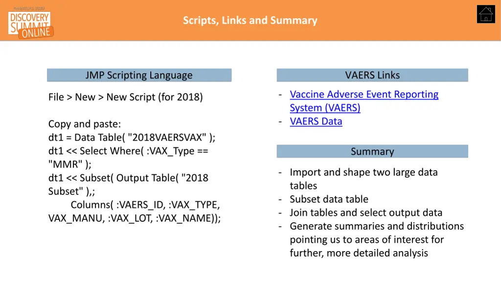 scripts links and summary