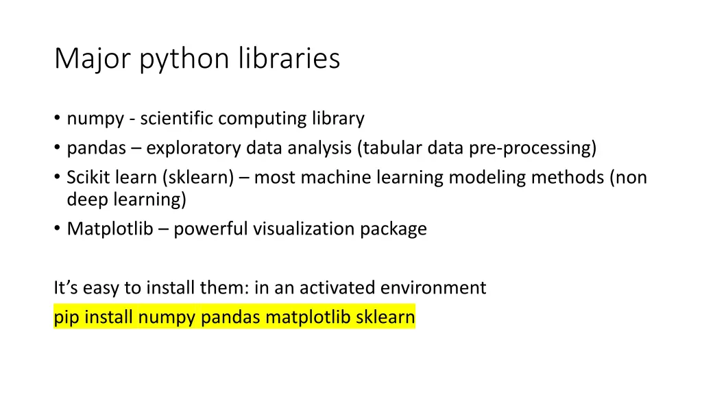 major python libraries
