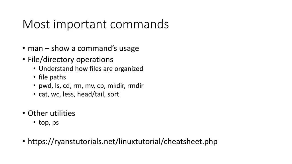 most important commands