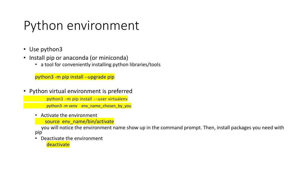 python environment