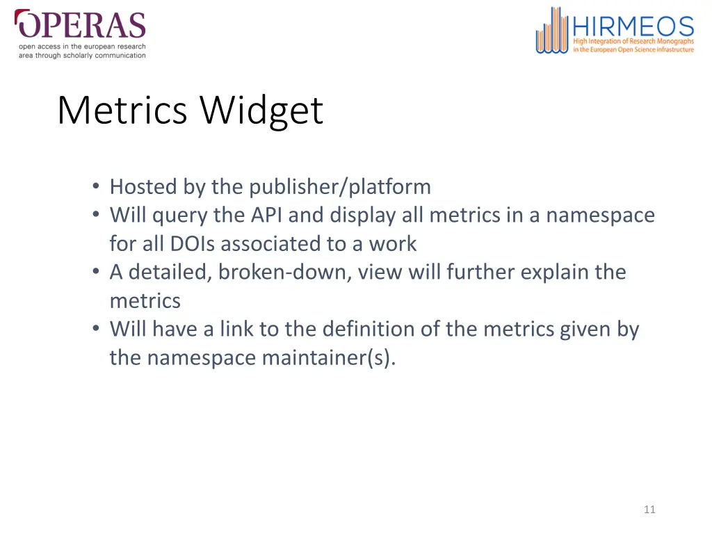 metrics widget