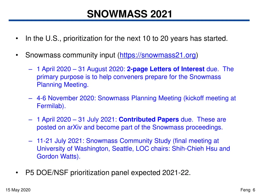 snowmass 2021