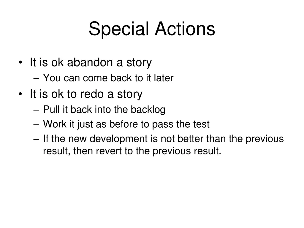 special actions