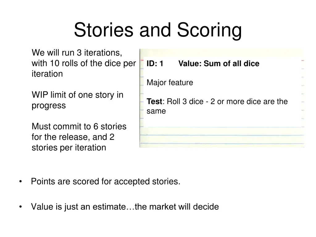 stories and scoring