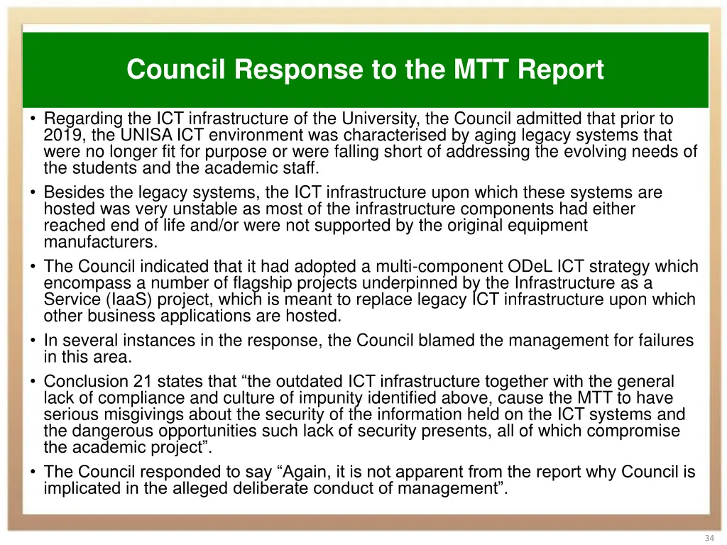 council response to the mtt report 3