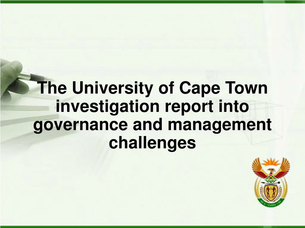 the university of cape town investigation report