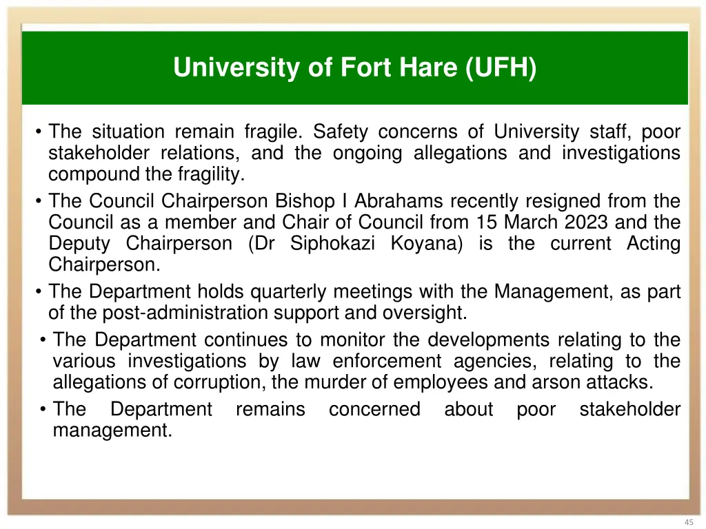 university of fort hare ufh 2