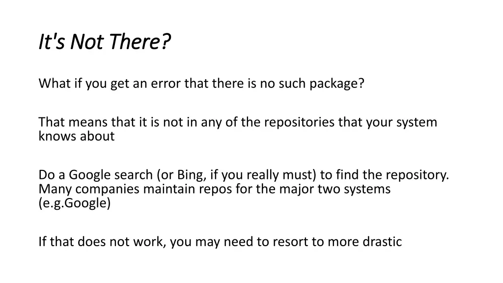 it s not there it s not there