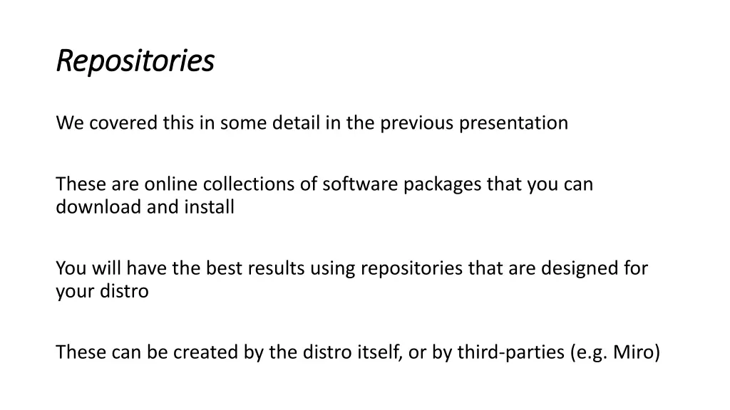 repositories repositories