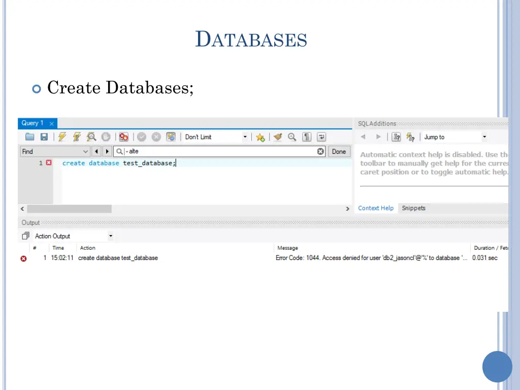 d atabases 1