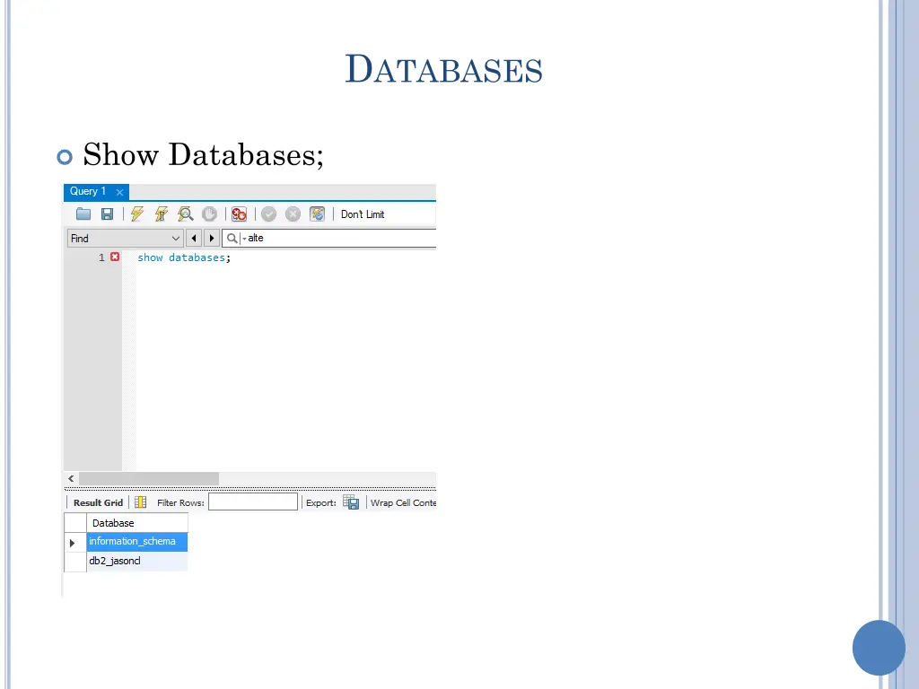 d atabases