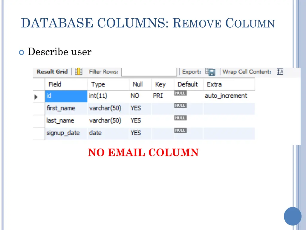 database columns r emove c olumn 1