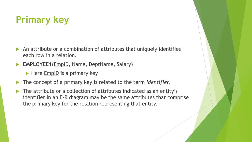 primary key