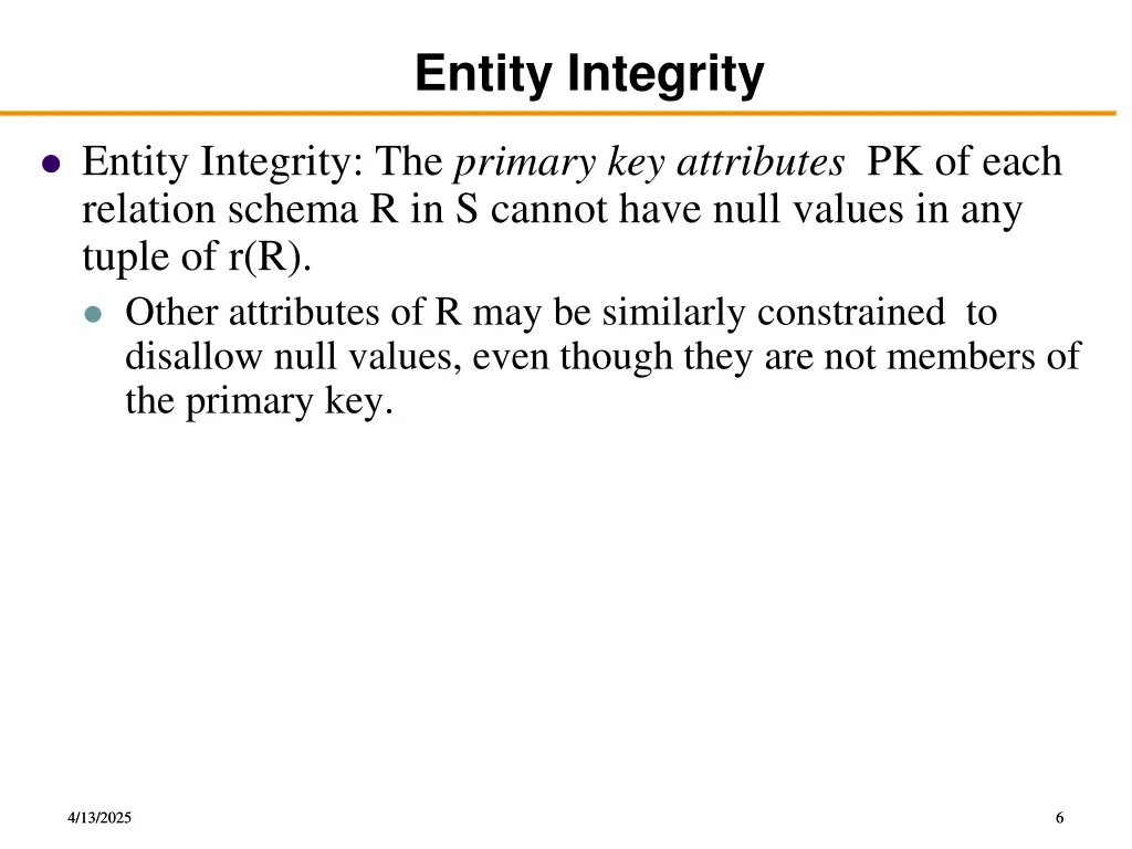 entity integrity
