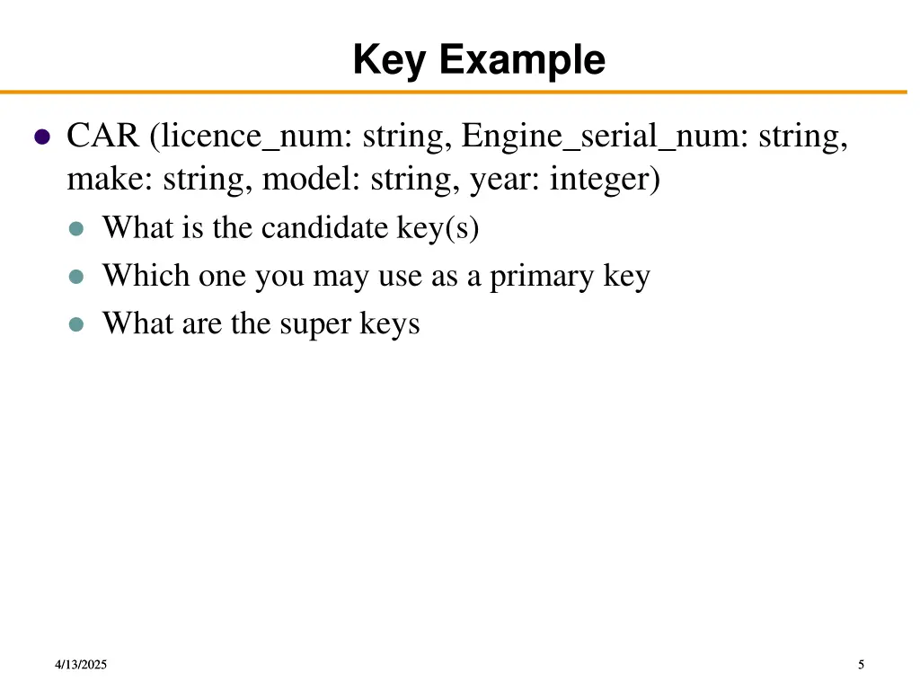 key example