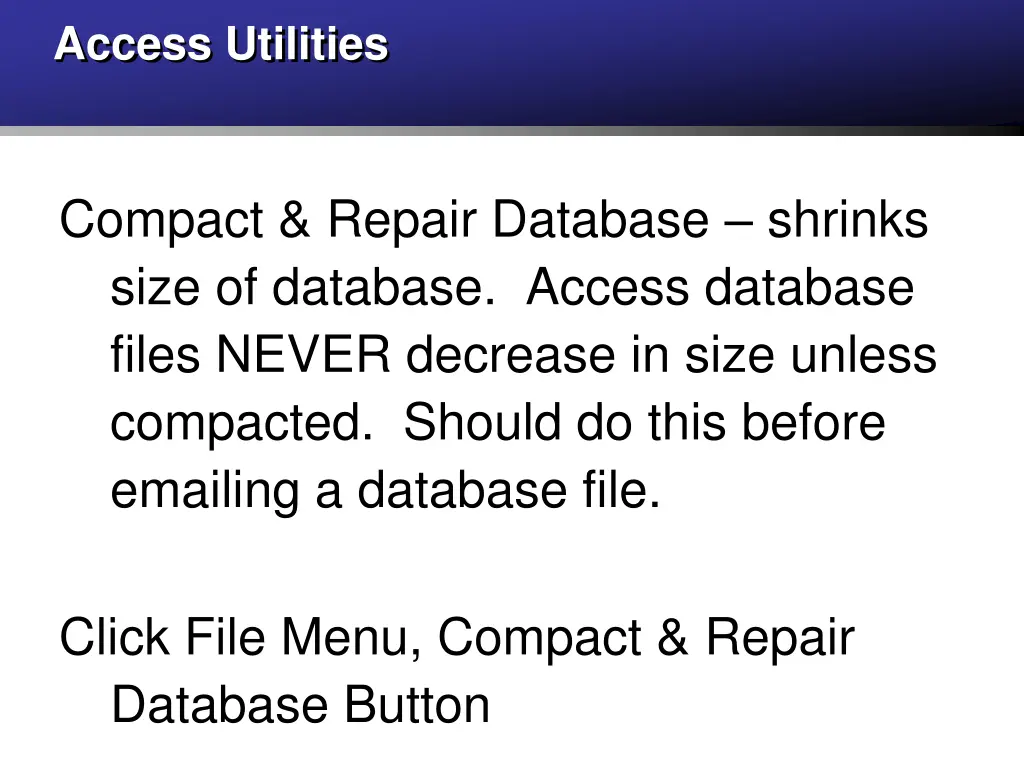 access utilities