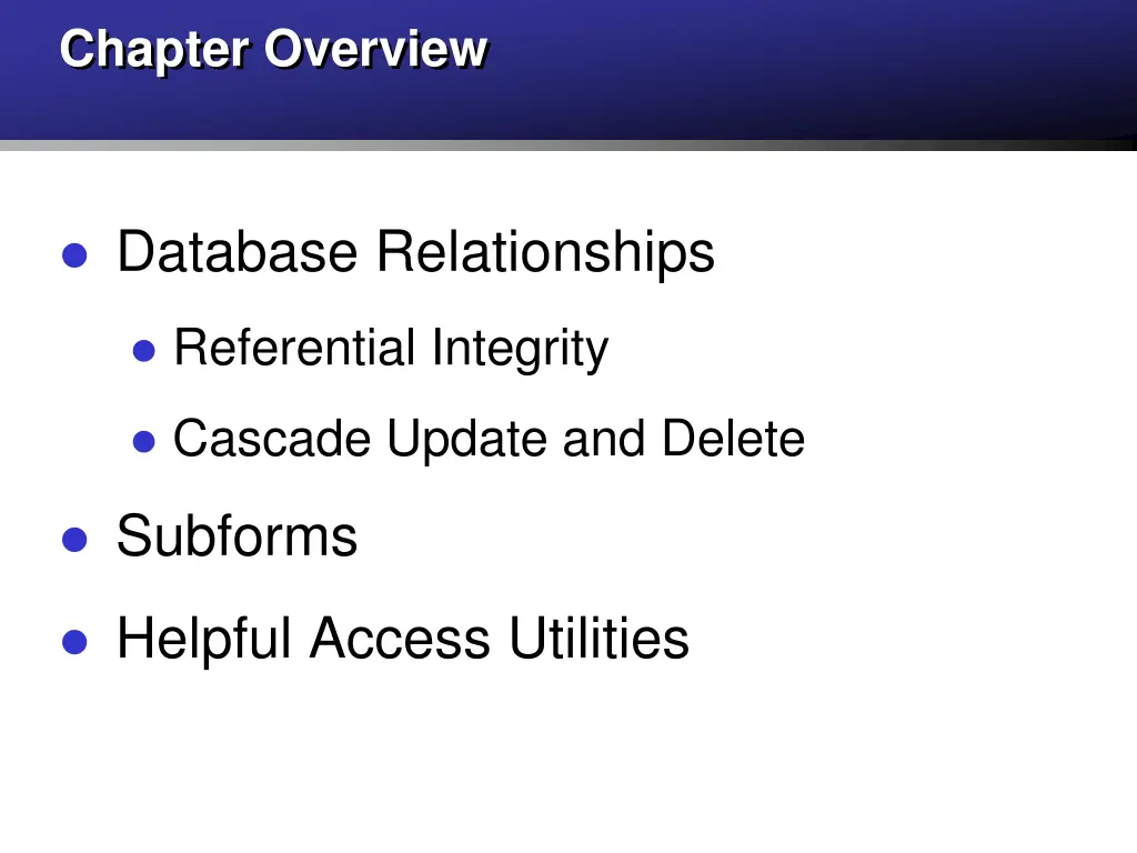 chapter overview