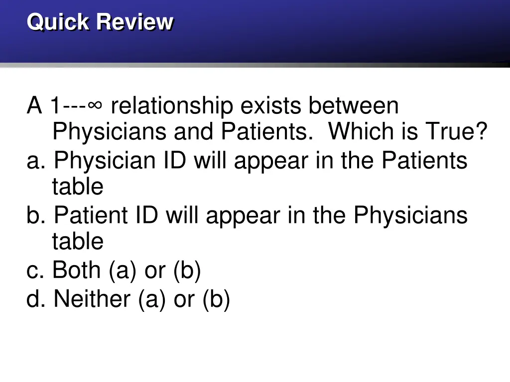 quick review 1