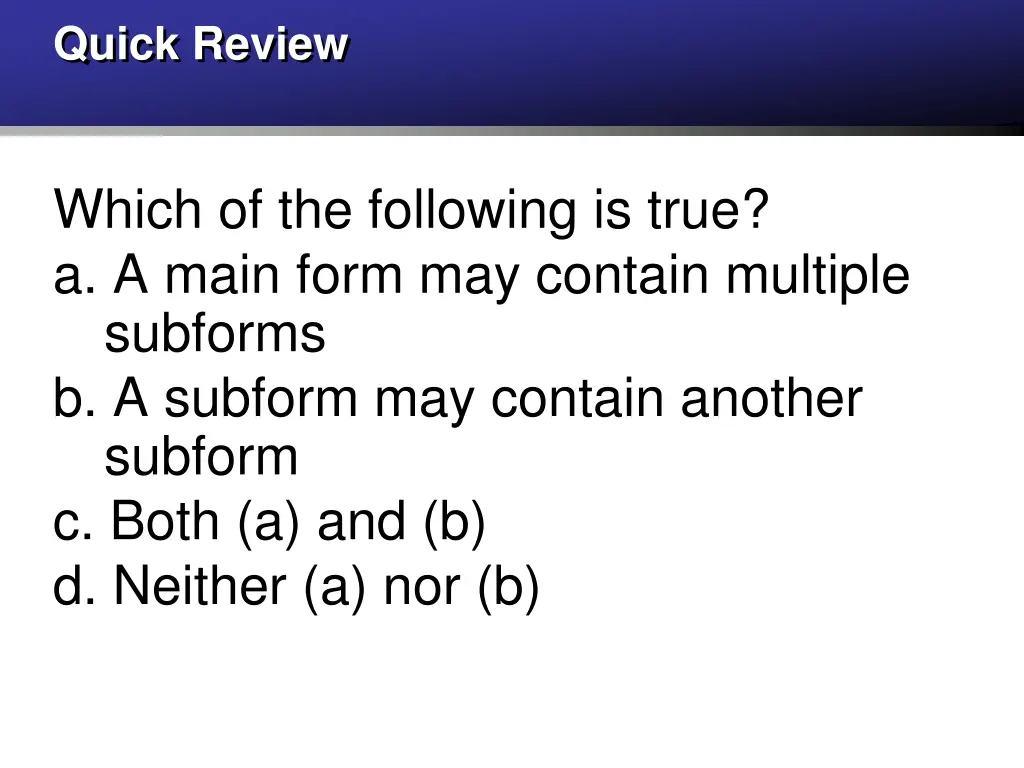 quick review 4