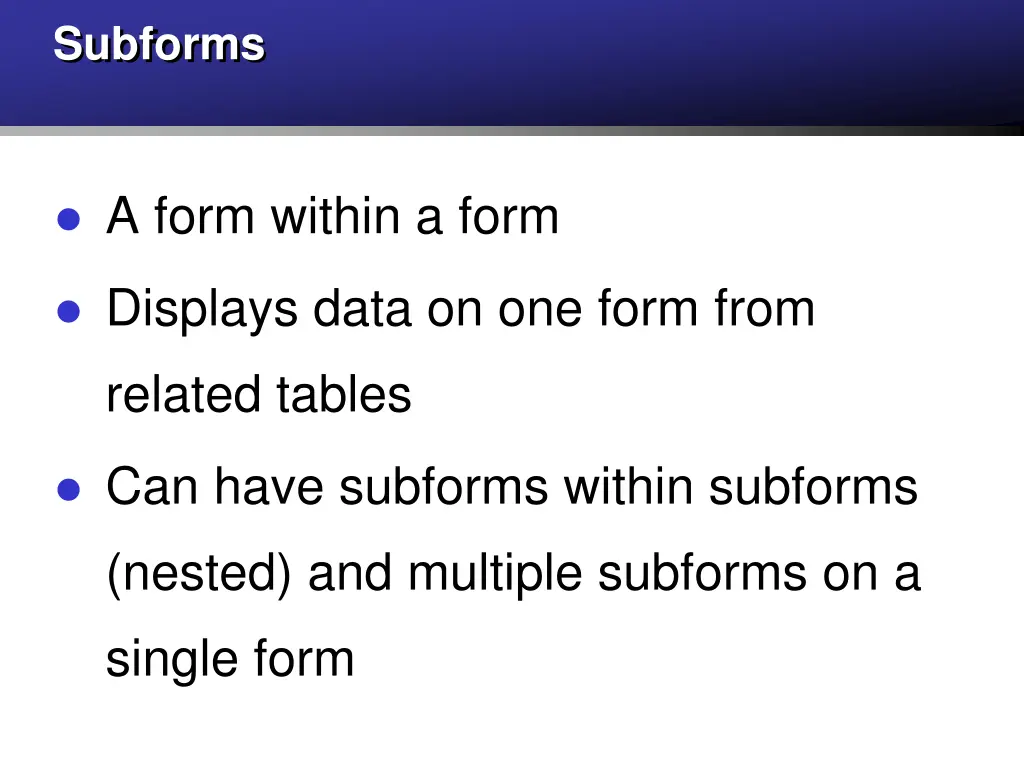 subforms 1