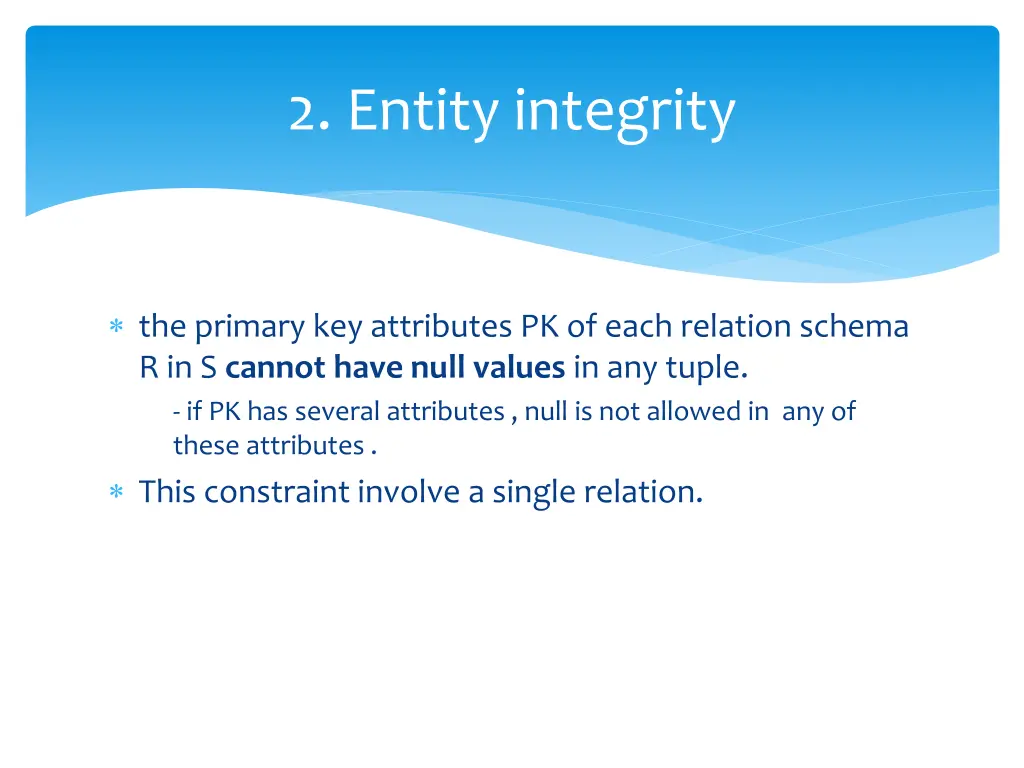 2 entity integrity