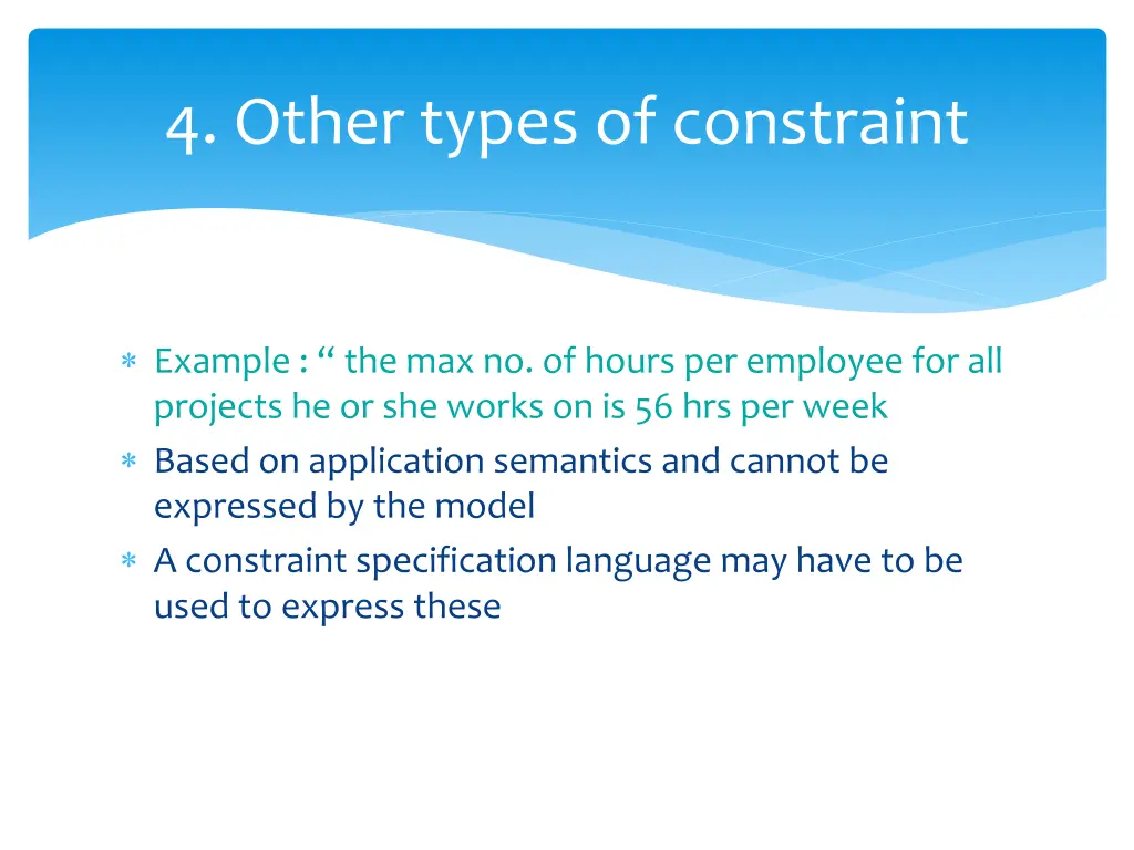 4 other types of constraint