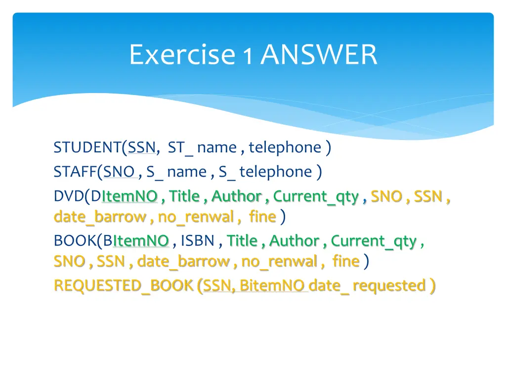 exercise 1 answer