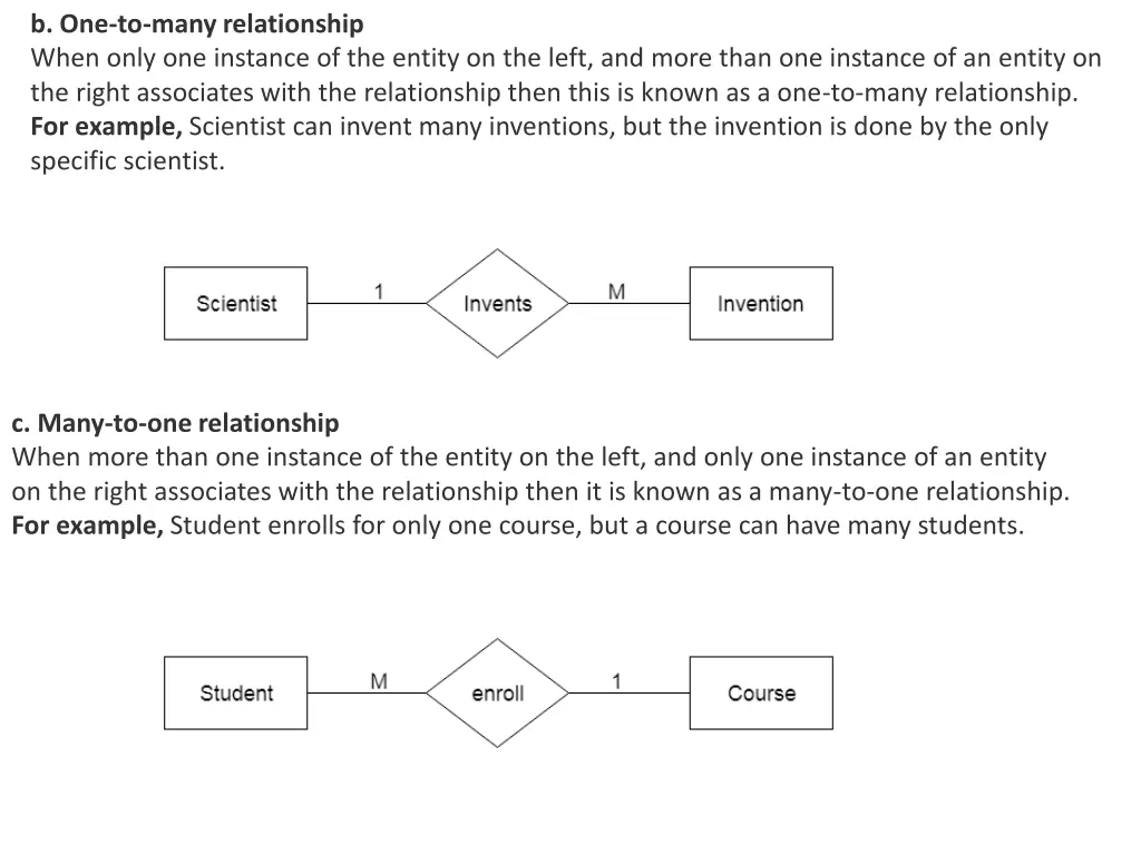 b one to many relationship when only one instance